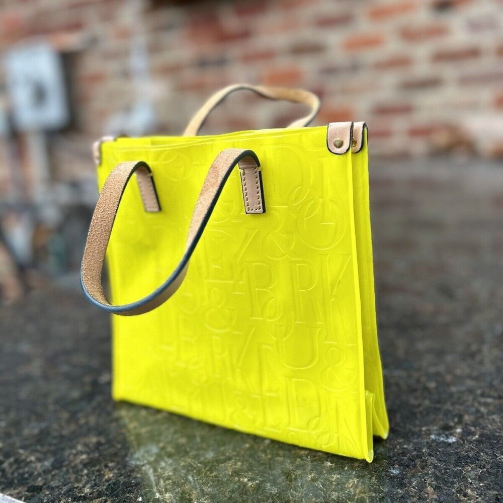 Dooney Bourke IT Acrylic Yellow Monogram Shopper Small Size